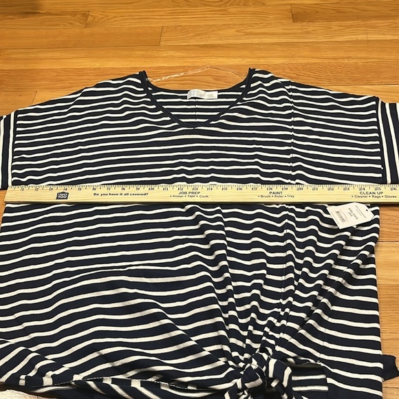 NWT Time and tru women’s plus size vneck striped side tie sweater size XXL(20) . - Picture 4 of 6